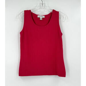 St. John Womens Pink Knit Wool Blend Sleeveless Pullover Sweater Top Sz P